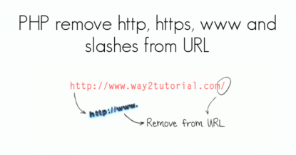 PHP remove http, https, www and slashes from URL