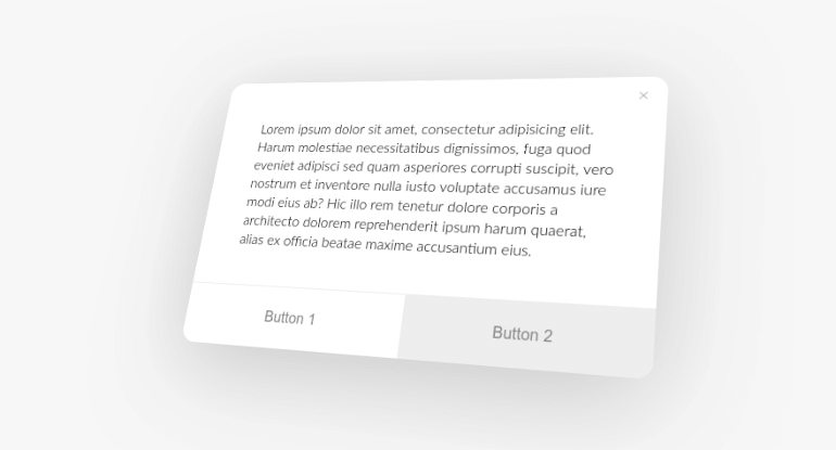 3D Dialog Modal Popup Window