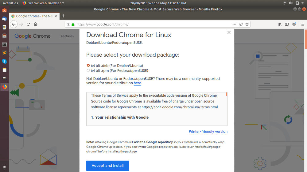 Intall Google Chrome Ubuntu