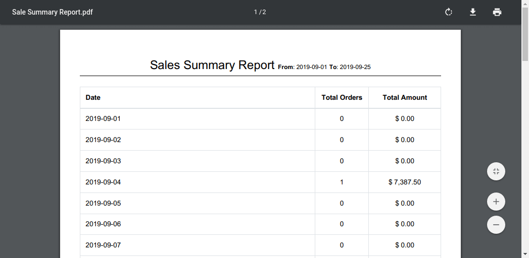 Daily Sales Summary Report - Custom report in Odoo