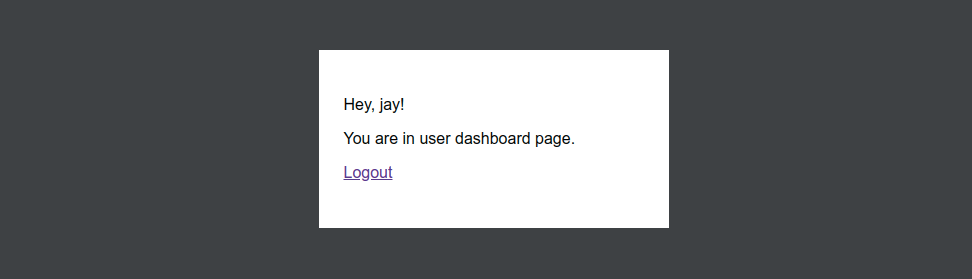 User dashboard screen - Registration and Login System